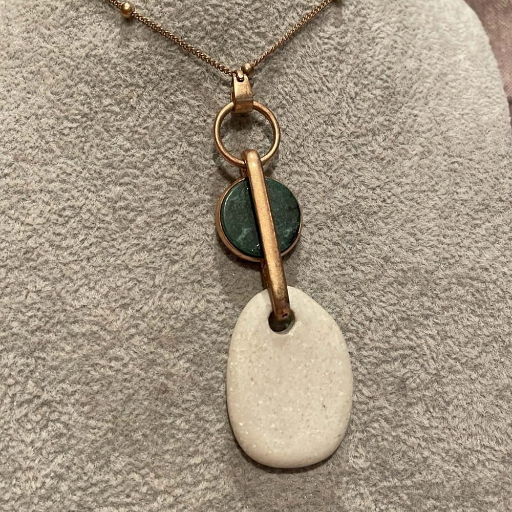 Universal Thread Semi Precious Green Jasper Necklace